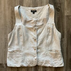 J. Crew Scoopneck linen-blend vest NWOT size 12